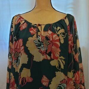 Flower print chiffon dress